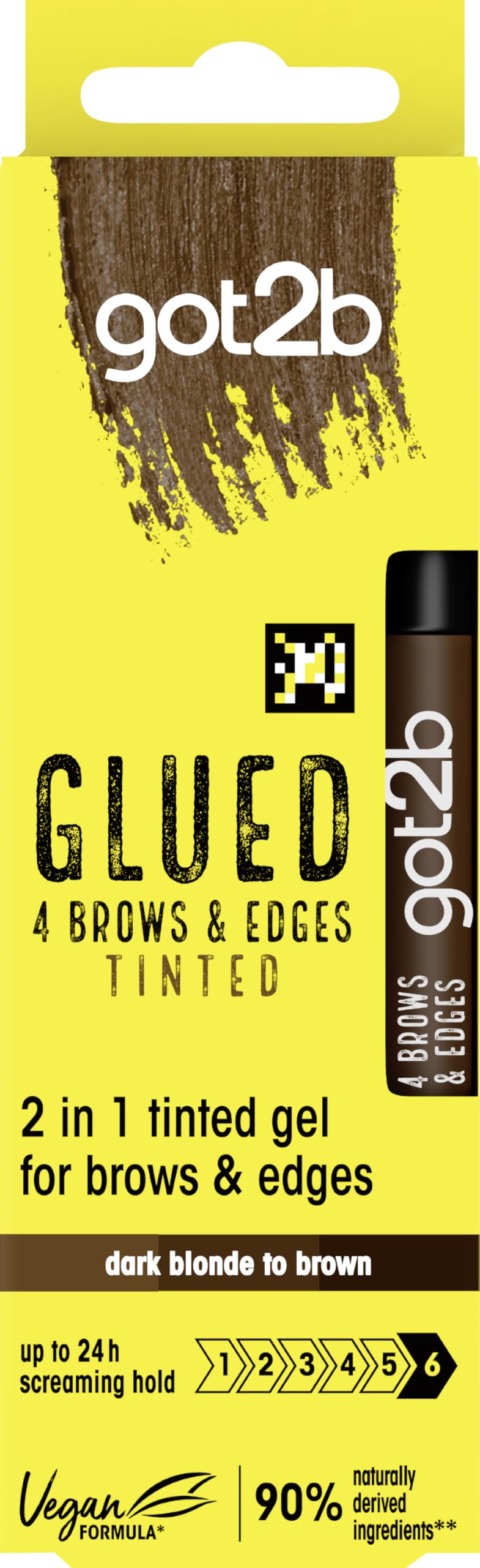 got2b Glued 4 brows & Edges Clear gel 2 in 1 16 ml, Screaming Hold Brow gel, Eyebrow Gel for Long Lasting Looks, Vegan Formula