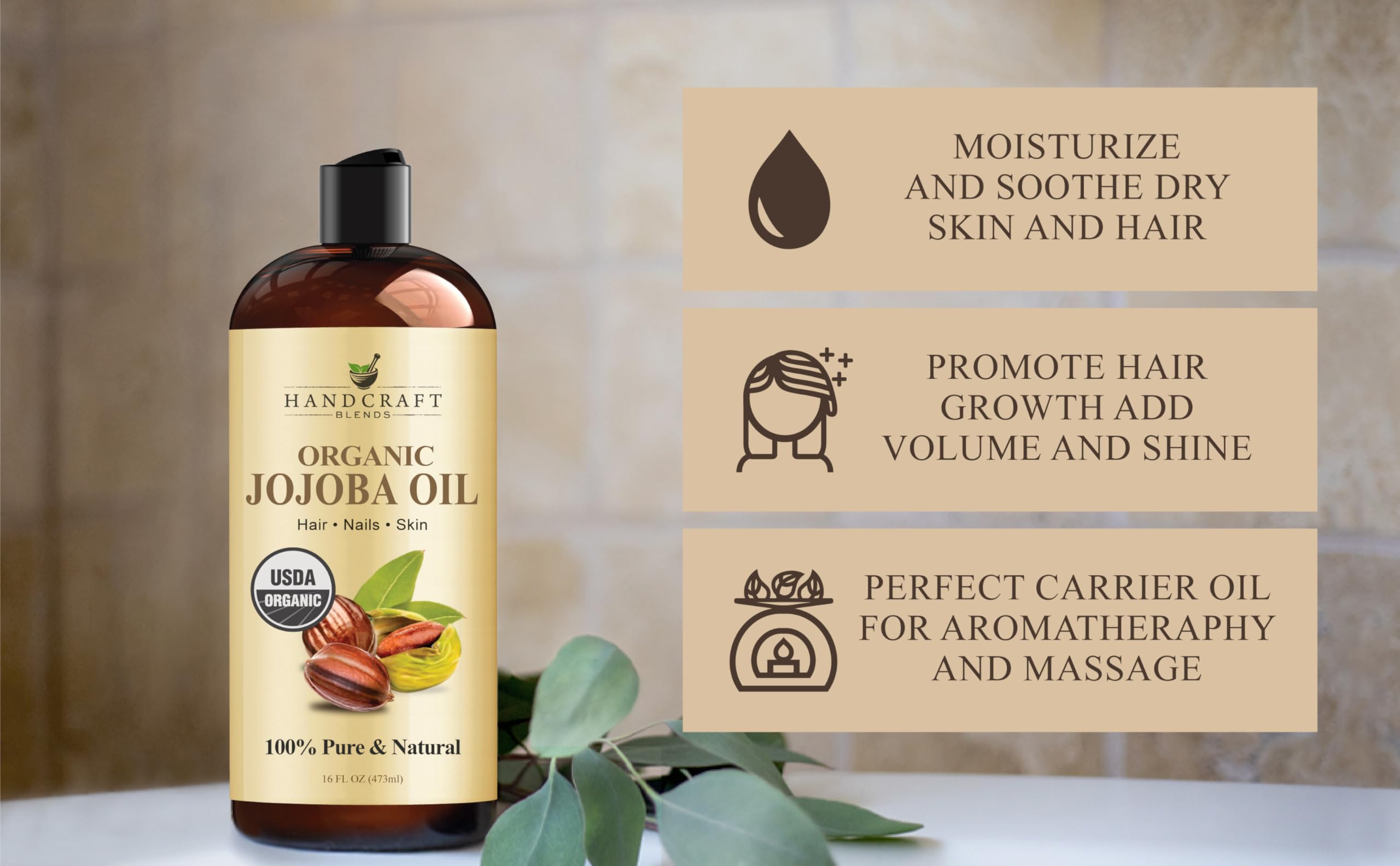 Handcraft Blends Castor Oil with Rosemary and Peppermint Oil 118 ml | 100% Pure and Natural | Premium Grade Carrier Oil | Hair, Eyelashes and Eyebrows | Hair and Body