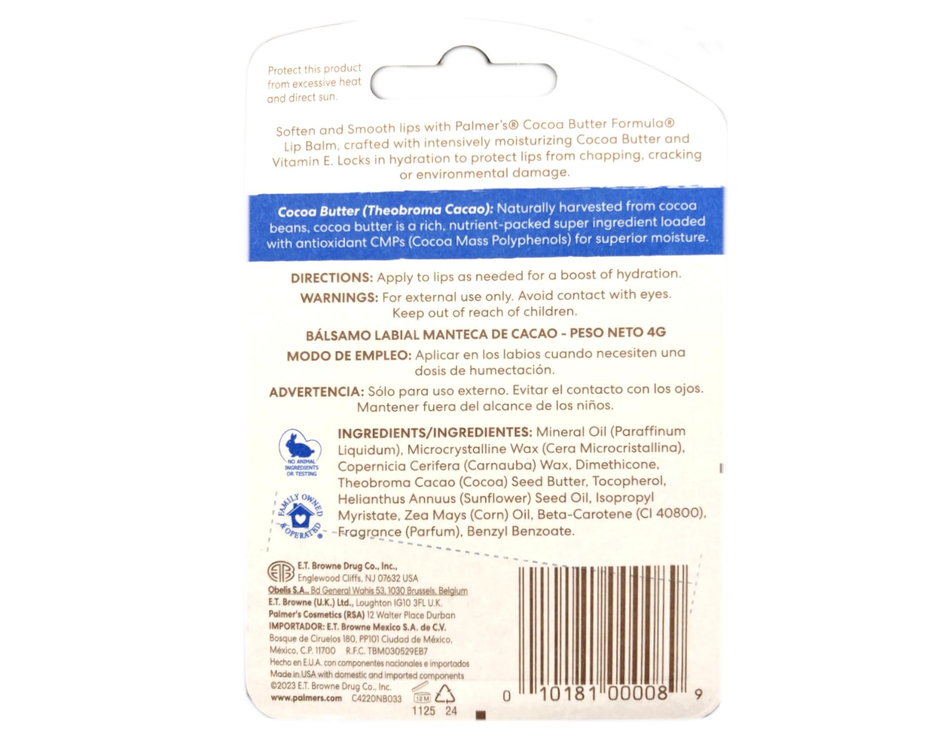 Palmers Cocoa Butter Formula Lip Balm Spf15, 4G (Pack Of 2) Halalzen