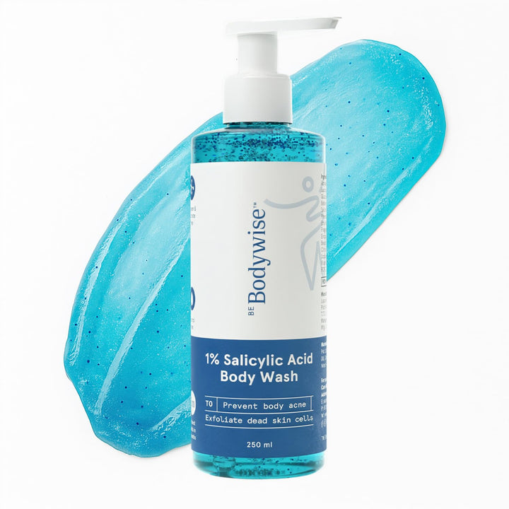 Be Bodywise 1% Salicylic Acid Exfoliating Body Wash Shower Gel 250ml | Prevents Body Acne, Bumpy skin & Deep cleanses | Suitable for All Skin Types. Halalzen