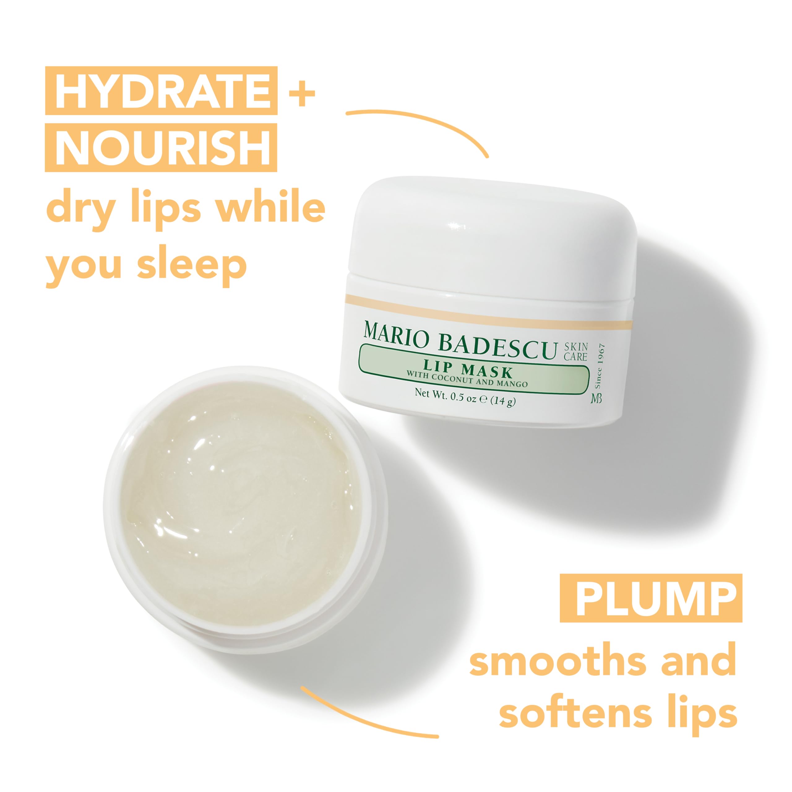 Mario Badescu Lip Mask, Overnight Lip Treatment Enriched With Skin Softening Coconut Oil and Hydrating Shea Butter Halalzen