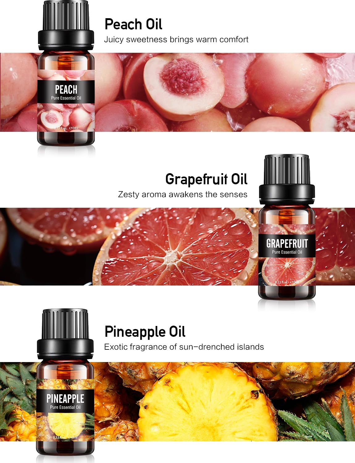 Aofmee Essential Oil, 6 x 10ml Essential Oils for Diffusers for Home, Lavender Essential Oils for Sleep, Floral Fragrance Oils for Soap & Candle Making Scents, Rose Aromatherapy Oil Gift Set for Women