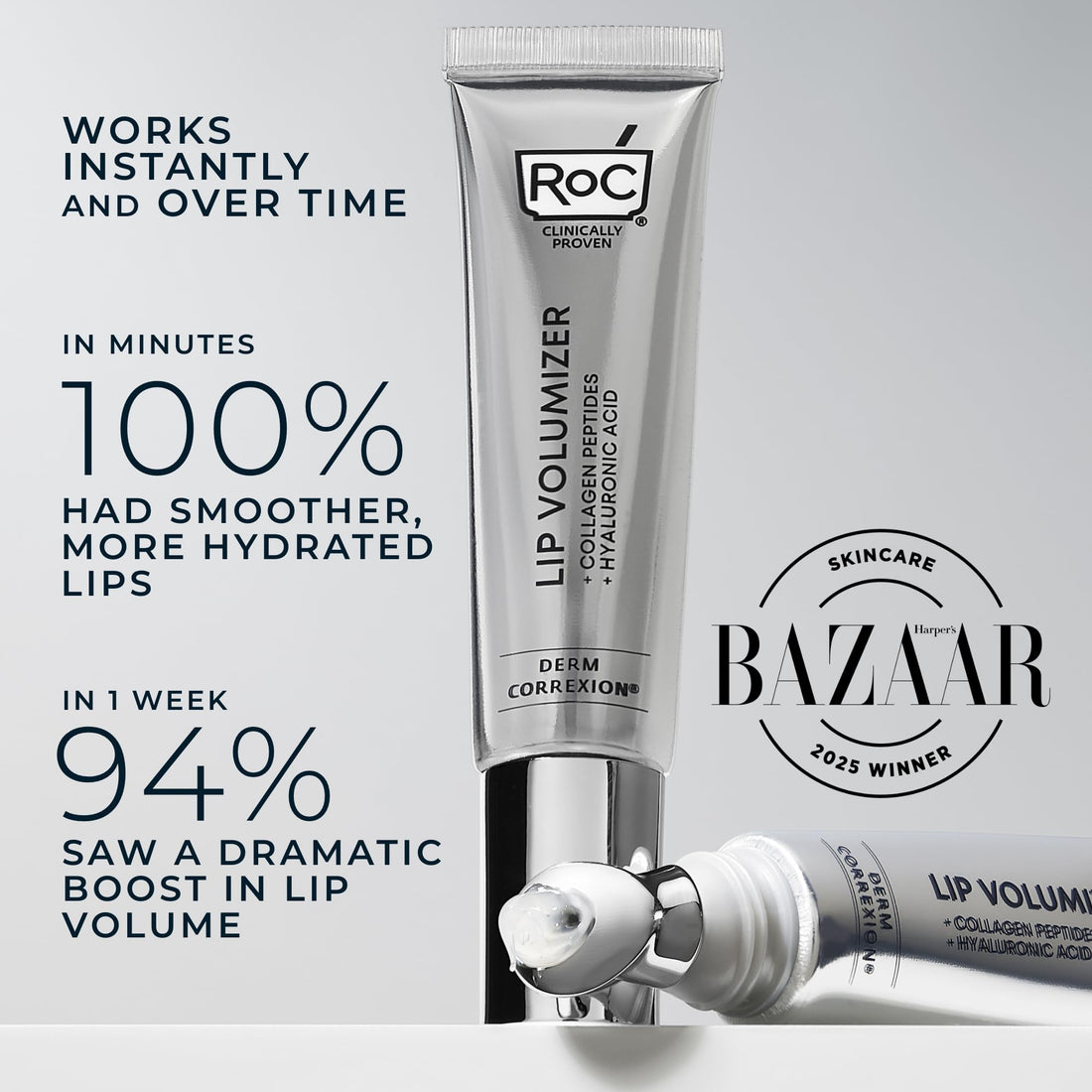 RoC Derm Correxion Retinol Firming Serum Stick with Antioxidants to Visibly Tighten and Firm Wrinkles and Laugh Lines 1.0 oz plus Retinol Eye Cream Packette Halalzen