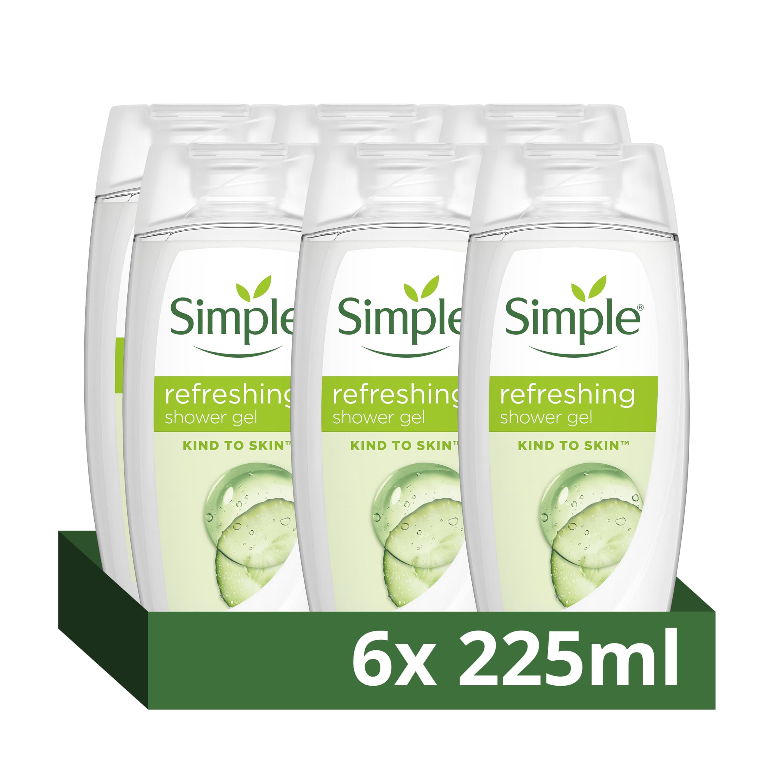 Simple Kind to Skin Kids Hypoallergenic Hair & Body Wash pack of 6 with chamomile oil shampoo for kids 225 ml, White