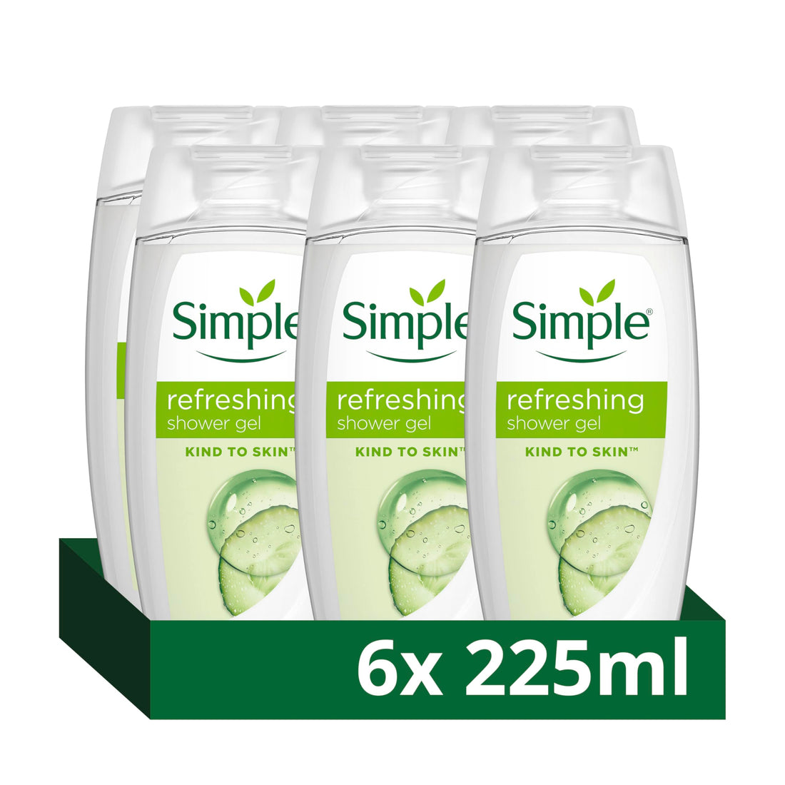 Simple Kind to Skin Kids Hypoallergenic Hair & Body Wash pack of 6 with chamomile oil shampoo for kids 225 ml, White