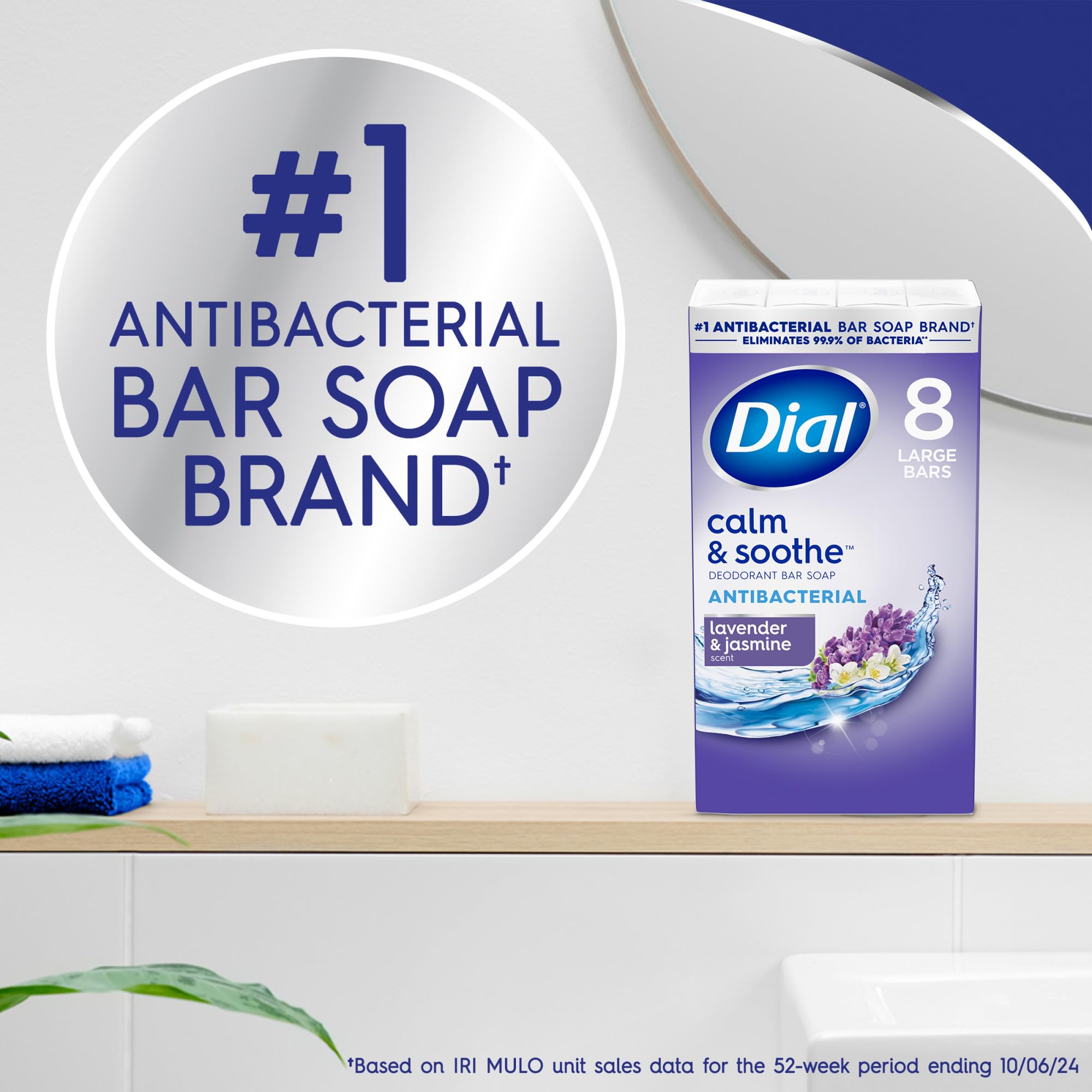 Dial Antibacterial Deodorant Bar Soap, Advanced Clean Gold, 4 Oz, 32 Bars, Round the Clock Odor Protection, Dermatologist Tested, With Clean Rinse Technology