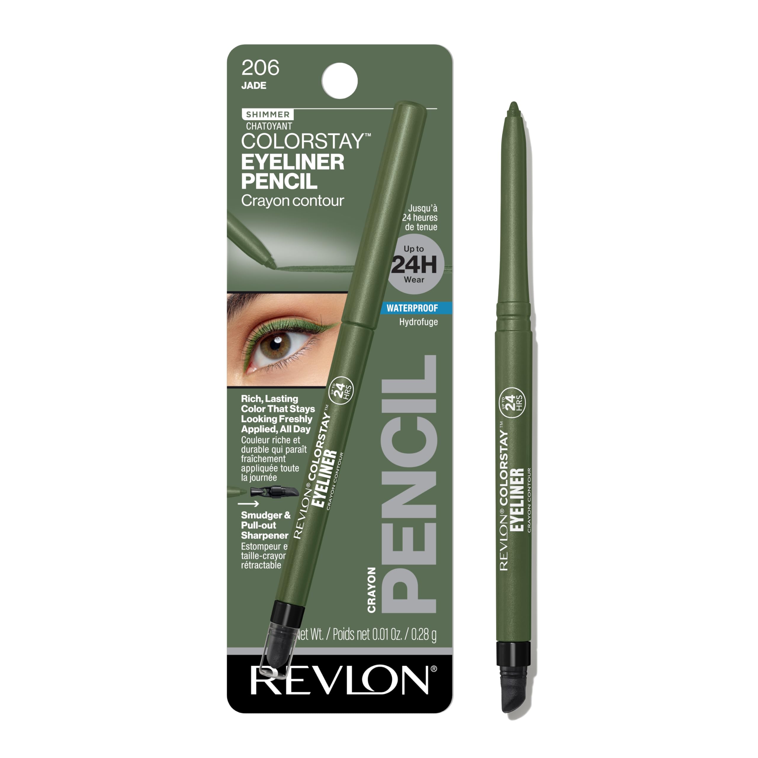 Revlon ColorStay Pencil Waterproof Eyeliner, Smudge-Proof, Eye Makeup with Built-In Sharpener, 201 Black, 2 pack