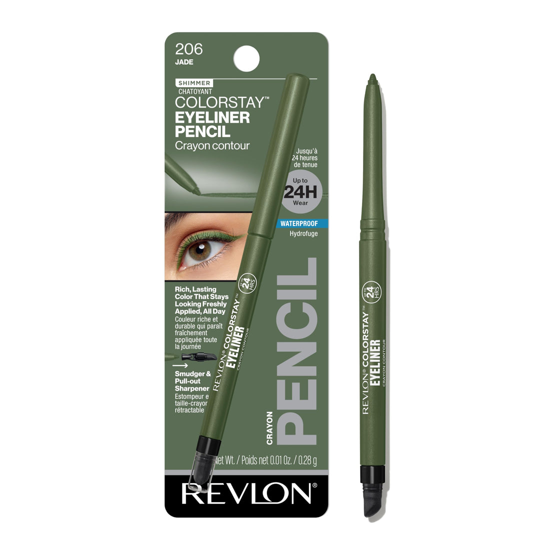 Revlon ColorStay Pencil Waterproof Eyeliner, Smudge-Proof, Eye Makeup with Built-In Sharpener, 201 Black, 2 pack
