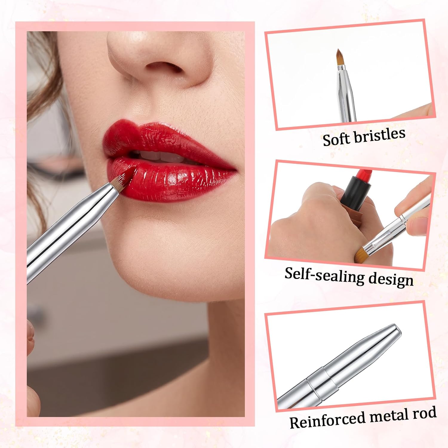 Bremorou 2PCS Lip Brush for Lipstick Double Ended Retractable Lipstick Brush Halalzen