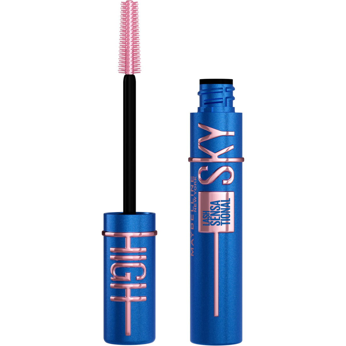 Maybelline Lash Sensational Sky High Washable Mascara Make-up, Volumen, Verlängerung, Definition, Schwung, Multiplikation, aufbaufähige Formel, Very Black, 1 Stück