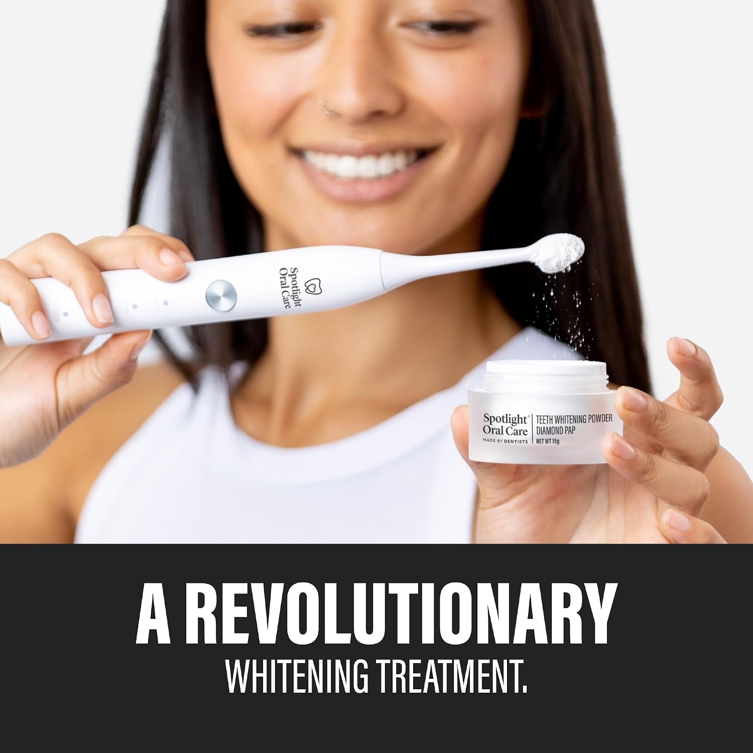 Spotlight Oral Care Teeth Whitening Powder - Made by Dentists | PAP+, Hydroxyapatite & Diamond Powder | Non-Abrasive & Enamel-Safe | Suitable for Sensitive Teeth & Dental Work | Instant Whitening