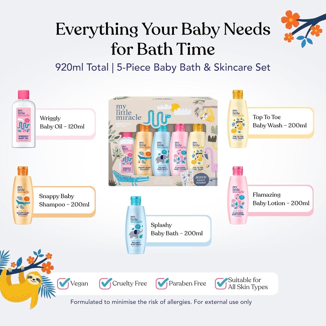 Baby Gift Set | Lotion, Shampoo & Conditioner, Oil, Bath & Top to Toe Wash | Newborn Essentials & Baby Shower Gifts Halalzen