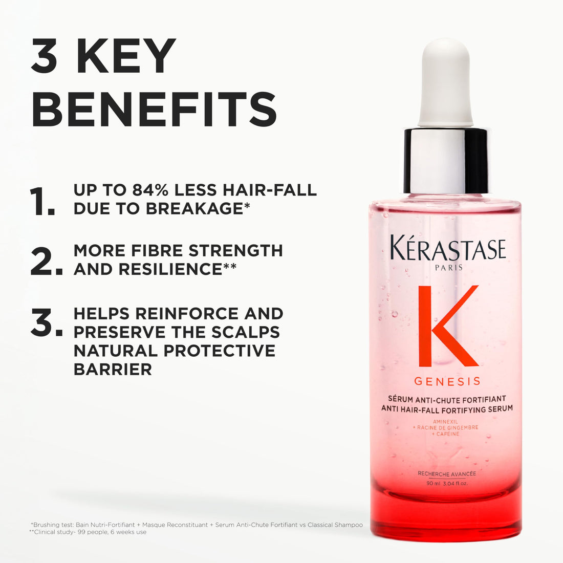 Kérastase Genesis Hair Serum, For Weakened Hair Prone to Hair Loss, With Ginger Root & Edelweiss Flower