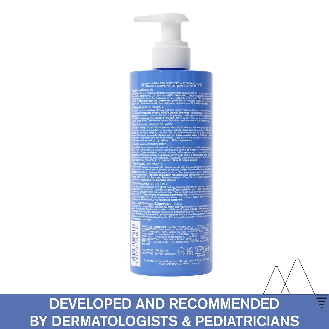 Uriage Baby Daily Moisturizing lotion with Organic Edelweiss + Shea Butter, Nourishes, Moisturizes & Soothes Skin, Non-greasy, Delicately Scented, 97% Igredients of Natural Origin Halalzen