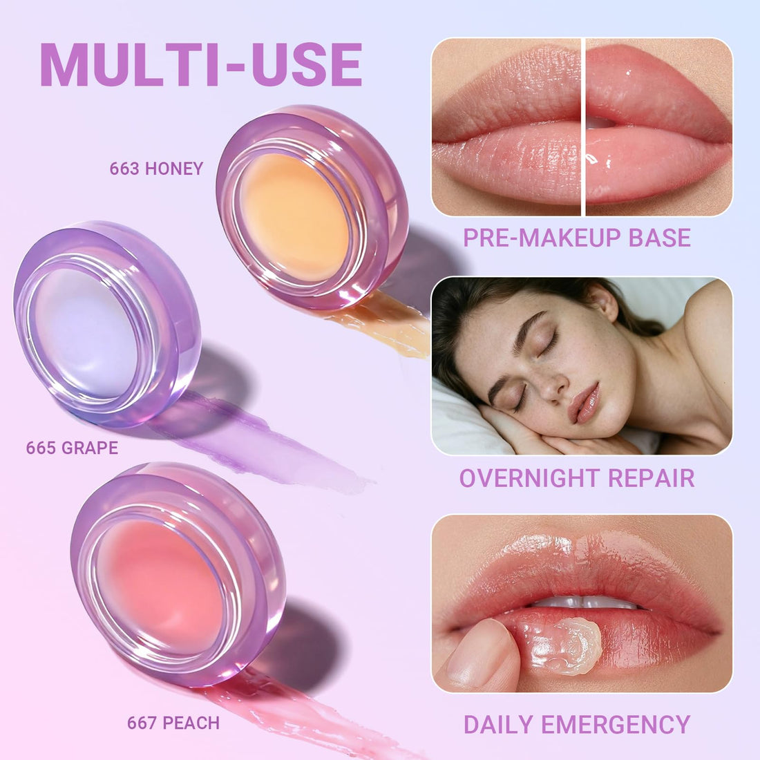 iMethod Overnight Lip Mask - Hydrating Lip Butter Balm with Hyaluronic Acid, Lip Moisturizer For Very Dry Lips, Lip Sleeping Mask to Nourish & Repair Cracked Lips, Smoothes Fine Lines - Peach Halalzen