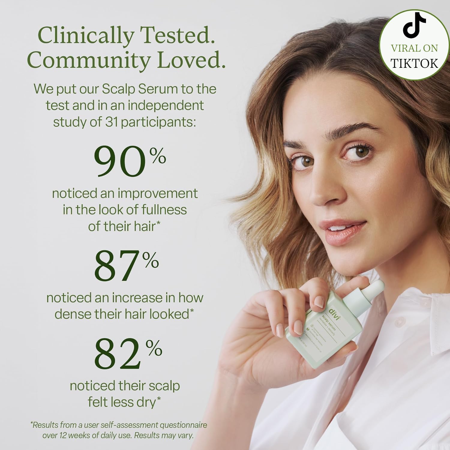 Divi Scalp Serum for Thinning Hair Clinically Tested, Non-Greasy Formula with Amino Acids, Caffeine & Rosemary Oil Promotes Healthy Scalp & Fuller-Looking Hair, Reduces Oil & Product Buildup