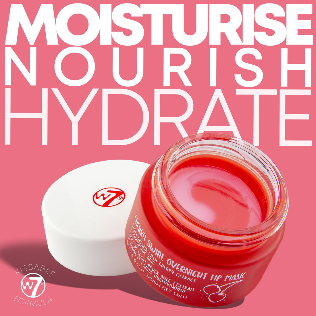 W7 Super Sweet Dreams Overnight Strawberry Lip Mask - Vitamin E, Aloe Vera and Grape Seed Oil - For Hydrated, Full Looking & Irresistible Lips - 20ml Halalzen