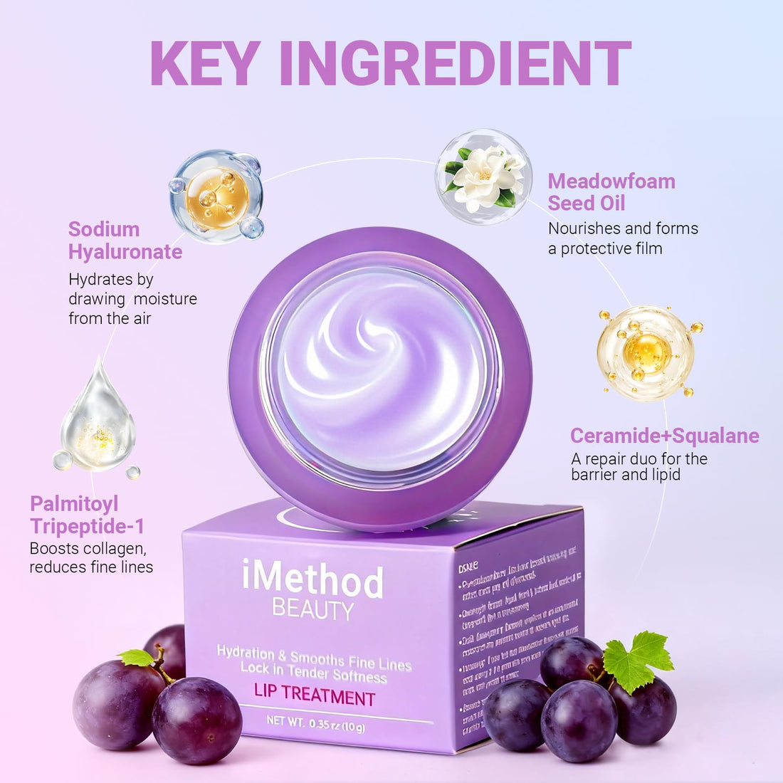 iMethod Overnight Lip Mask - Hydrating Lip Butter Balm with Hyaluronic Acid, Lip Moisturizer For Very Dry Lips, Lip Sleeping Mask to Nourish & Repair Cracked Lips, Smoothes Fine Lines - Peach Halalzen