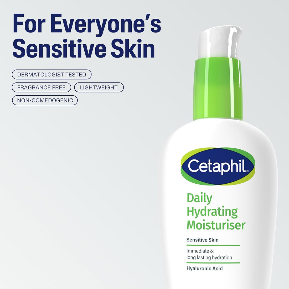 Cetaphil Daily Hydrating Face Moisturiser 88ml, Face Moisturiser for Dry Sensitive Skin, With Hyaluronic Acid & Glycerin, Lightweight, Fragrance Free, Packaging May Vary