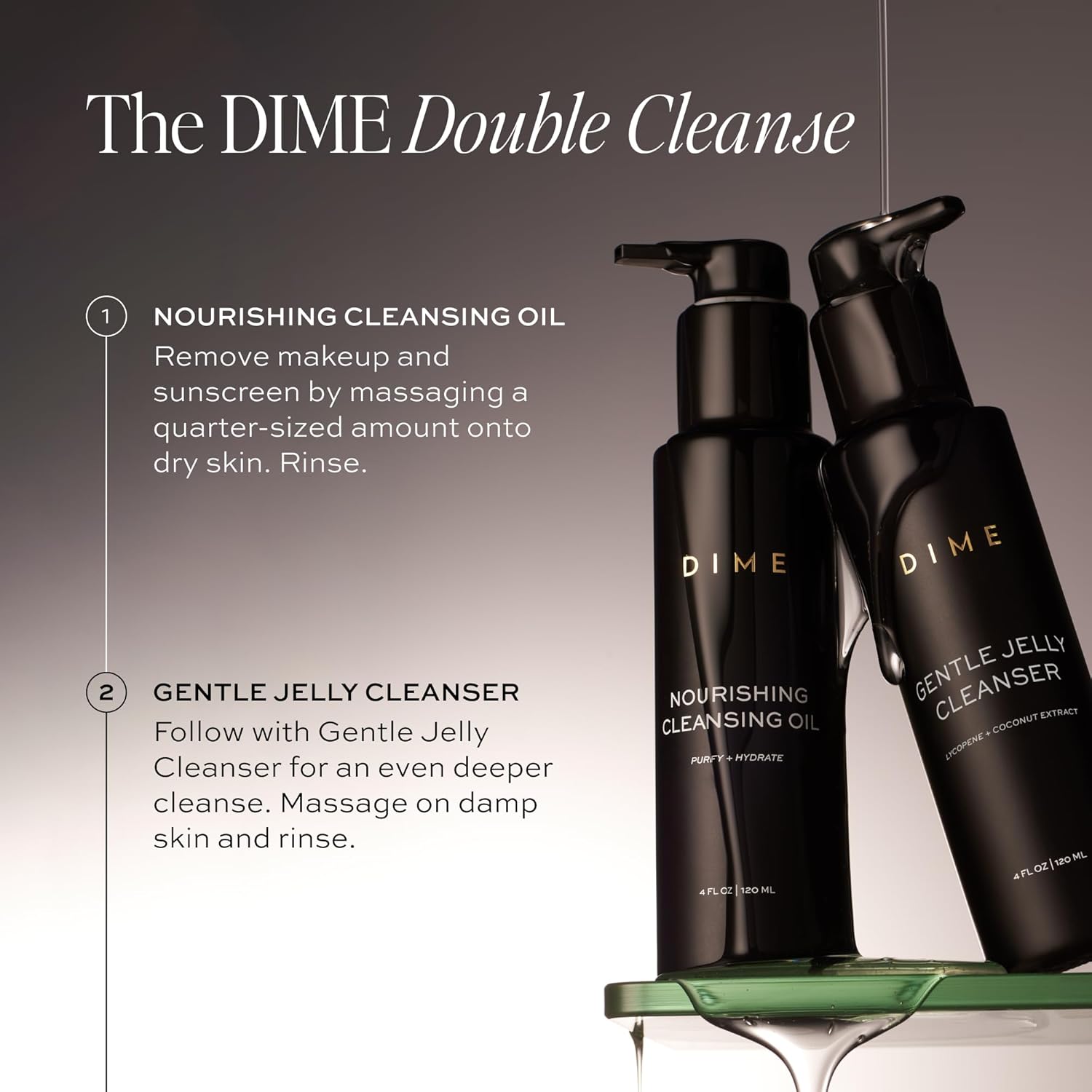 DIME Beauty Nourishing Cleansing Oil - 2-in-1 Cleanser & Makeup Remover with Meadowfoam, Jojoba & Elderberry Oil - Hydrating Oil Face Wash for All Skin Types, Vegan, Cruelty-Free, 4 oz / 120 ml