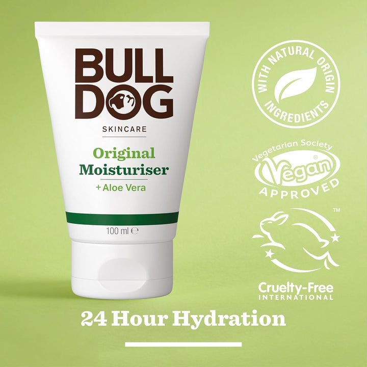 Bulldog Skincare Original Men's Moisturiser, Non-Greasy Hydration, Fast Absorption Daily Moisturiser for Men 100ml Halalzen