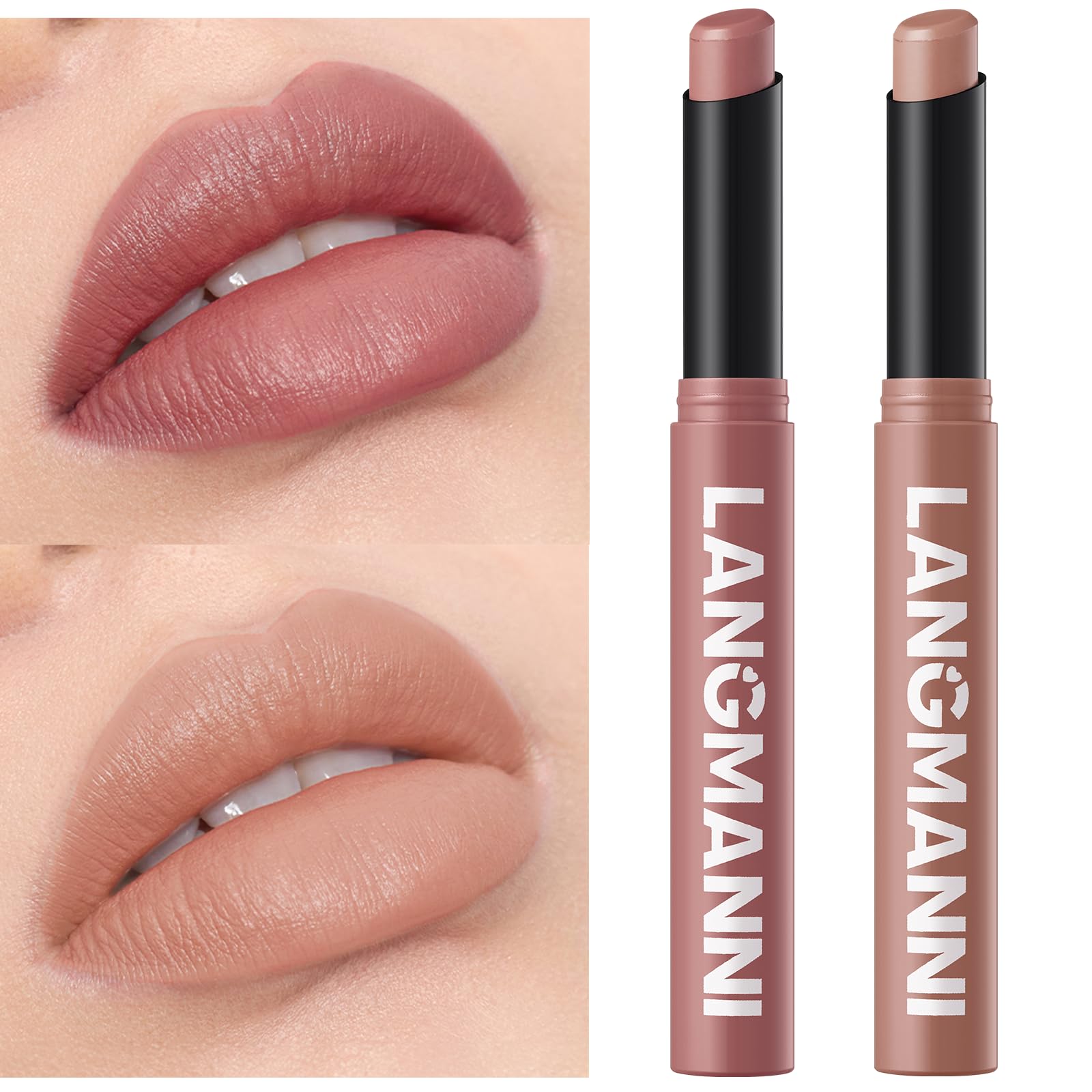 12Pcs Velvet Matte Lipstick Nude Matte Soft Dark Color Stick High Pigmented Long-Lasting Waterproof Lip Stick Lip Balm Beauty Cosmetics Gift for Women(01#-12#)