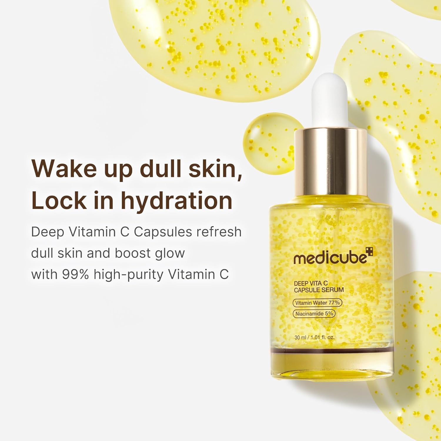 medicube Deep Vitamin C Capsule Serum | Hydrating Vitamin C Serum for Dull & Uneven-Looking Skin with Visible Concerns | Liposome Capsules for Smooth, Radiant Texture | Korean Skincare 1.01 fl.oz Halalzen