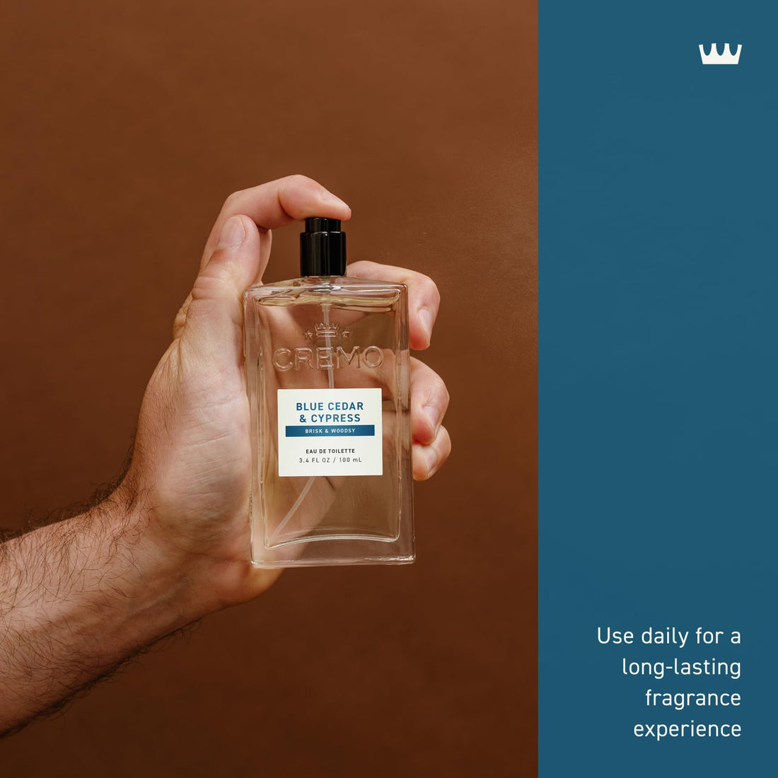 Cremo Cologne Homme - Eau de Cologne en Spray Épices et Vanille Noire pour Homme, Une Explosion d'Épices Vibrantes, de Bois Foncés et de Vanille Noire, Parfums Homme Signature Multi-Couches, 100 ml