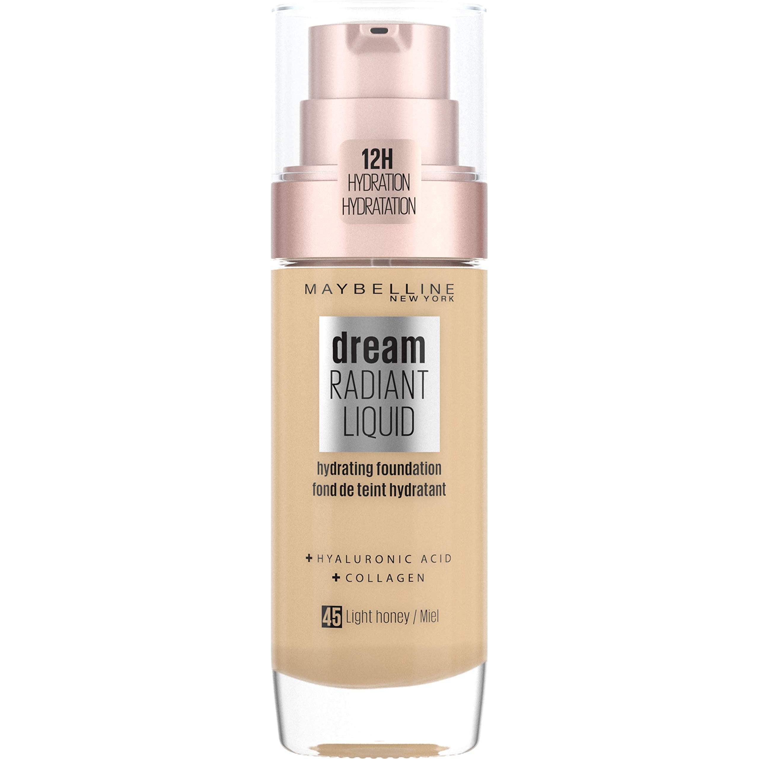Maybelline Foundation, Dream Radiant Liquid Hydrating Foundation with Hyaluronic Acid and Collagen - Lightweight, Medium Coverage Up to 12 Hour Hydration, 30 Sand Halalzen