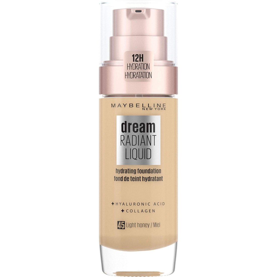 Maybelline Foundation, Dream Radiant Liquid Hydrating Foundation with Hyaluronic Acid and Collagen - Lightweight, Medium Coverage Up to 12 Hour Hydration, 30 Sand Halalzen