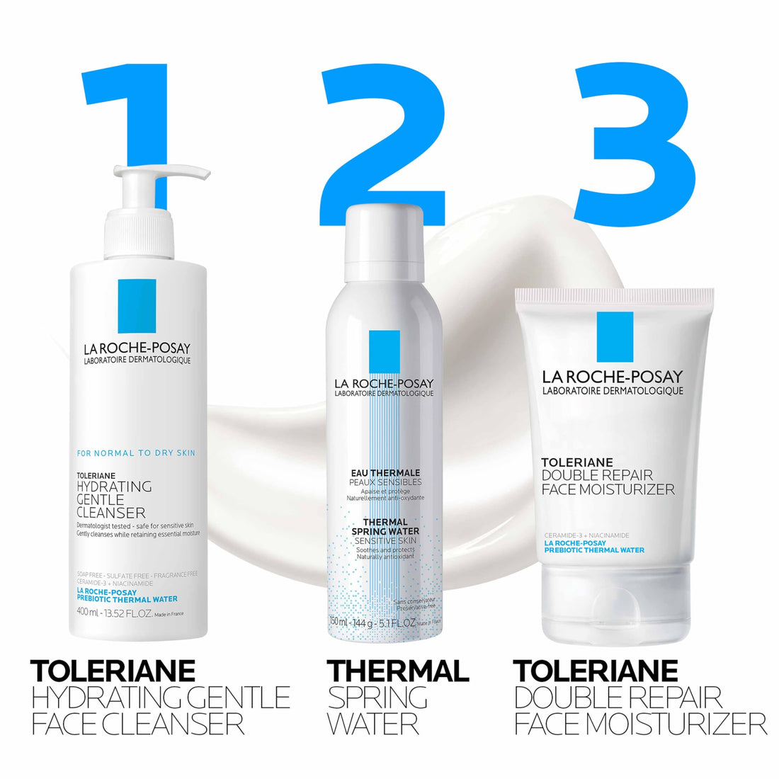 La Roche-Posay Toleriane Double Repair Face Moisturizer, Daily Moisturizer Face Cream with Ceramide & Niacinamide for All Skin Types, Immediate Comfort & Long Lasting Hydration, Fragrance Free Halalzen