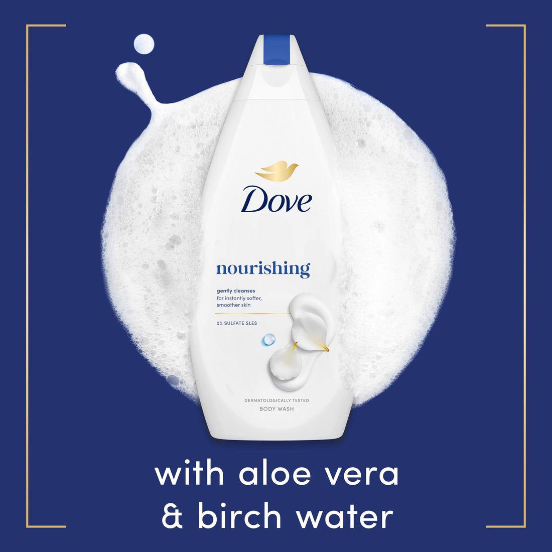 Dove Nourishing Body Wash body cleanser shower gel with an aloe vera & birch water scent for softer, smoother skin after just one shower 450 ml