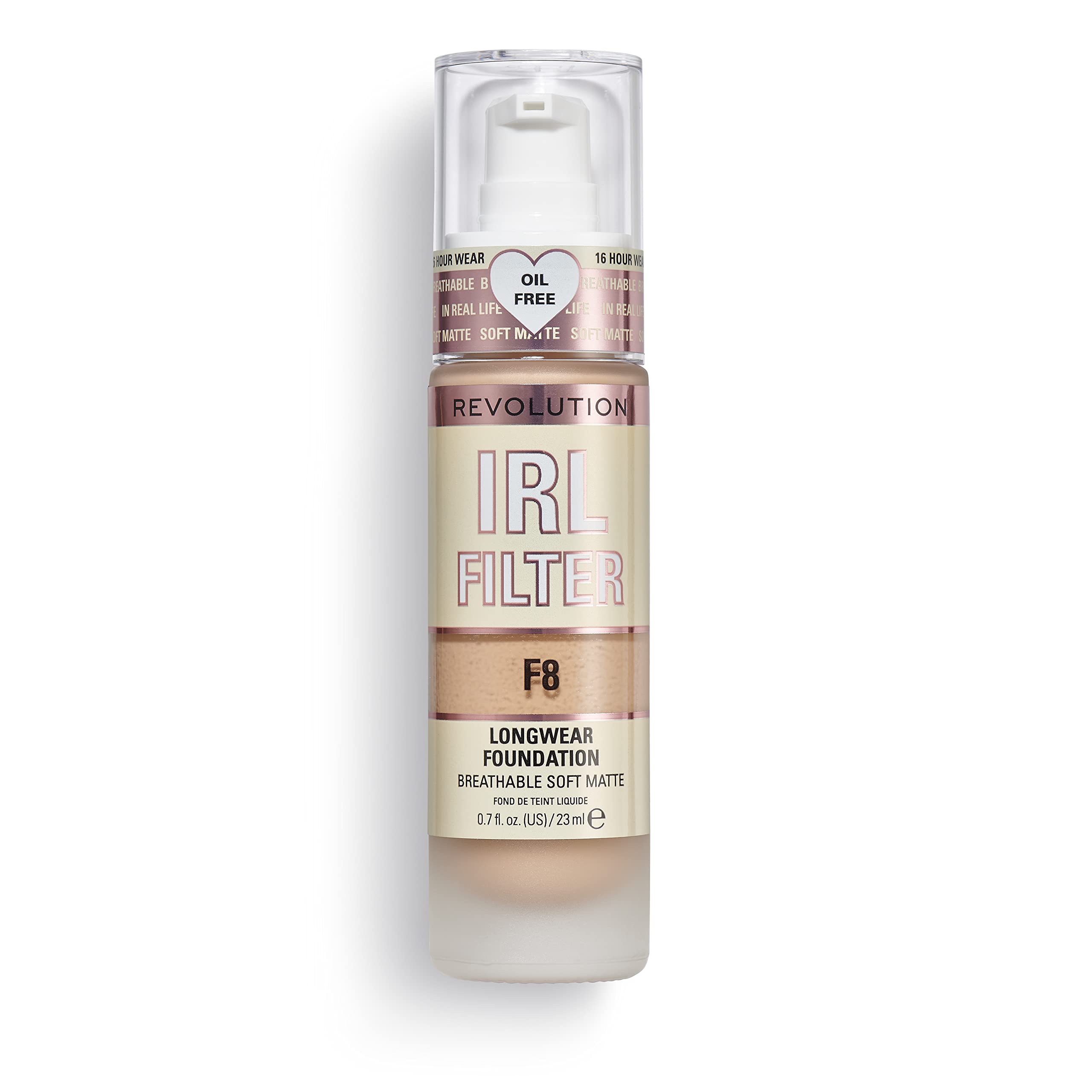 Makeup Revolution IRL Filter, Longwear Foundation, Medium to Full Coverage, Matte Finish, 16 Hour Wear, F5, Fair To Light Skin Tones, 23ml Halalzen