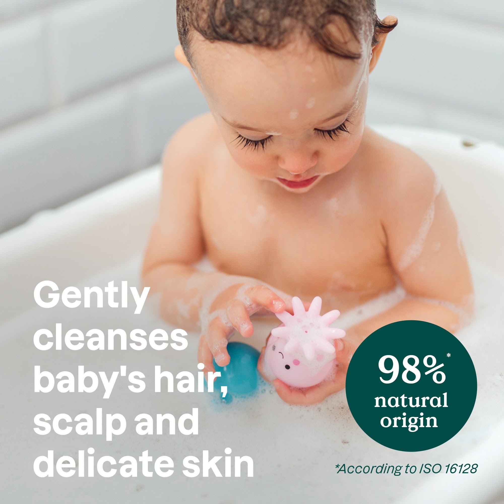 ATTITUDE 2-in-1 Hair and Body Foaming Baby Wash, EWG Verified Shampoo Soap, Dermatologically Tested, Made with Naturally Derived Ingredients, Vegan, Unscented, 295 mL