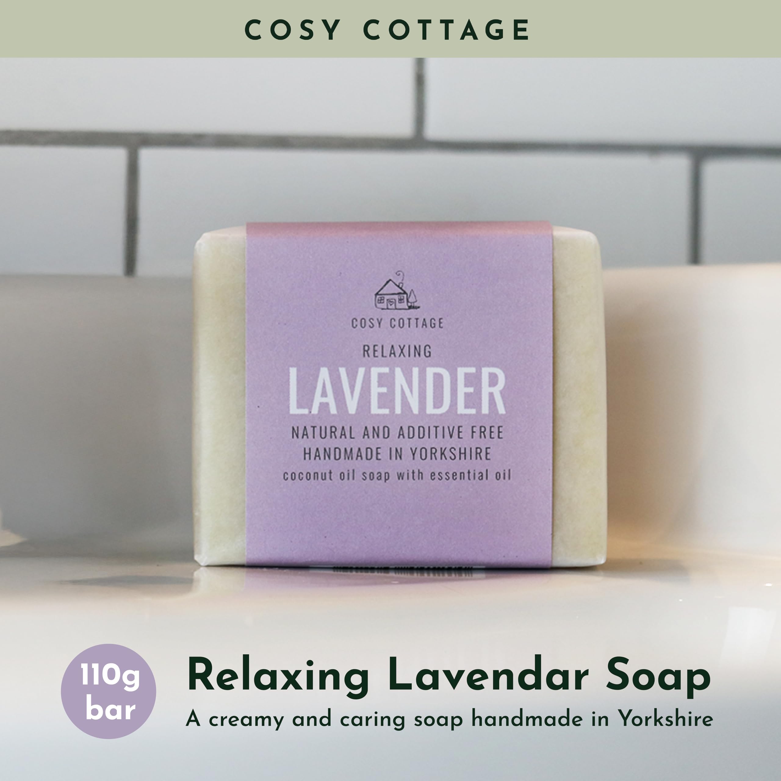 Cosy Cottage Therapeutic Hempseed & Patchouli Oil Soap Bar – 110g | Handmade, Natural & Moisturising Cleanser | Plastic Free, Palm Oil Free, SLS Free | Shower & Bath Soap | Gift for Women Halalzen