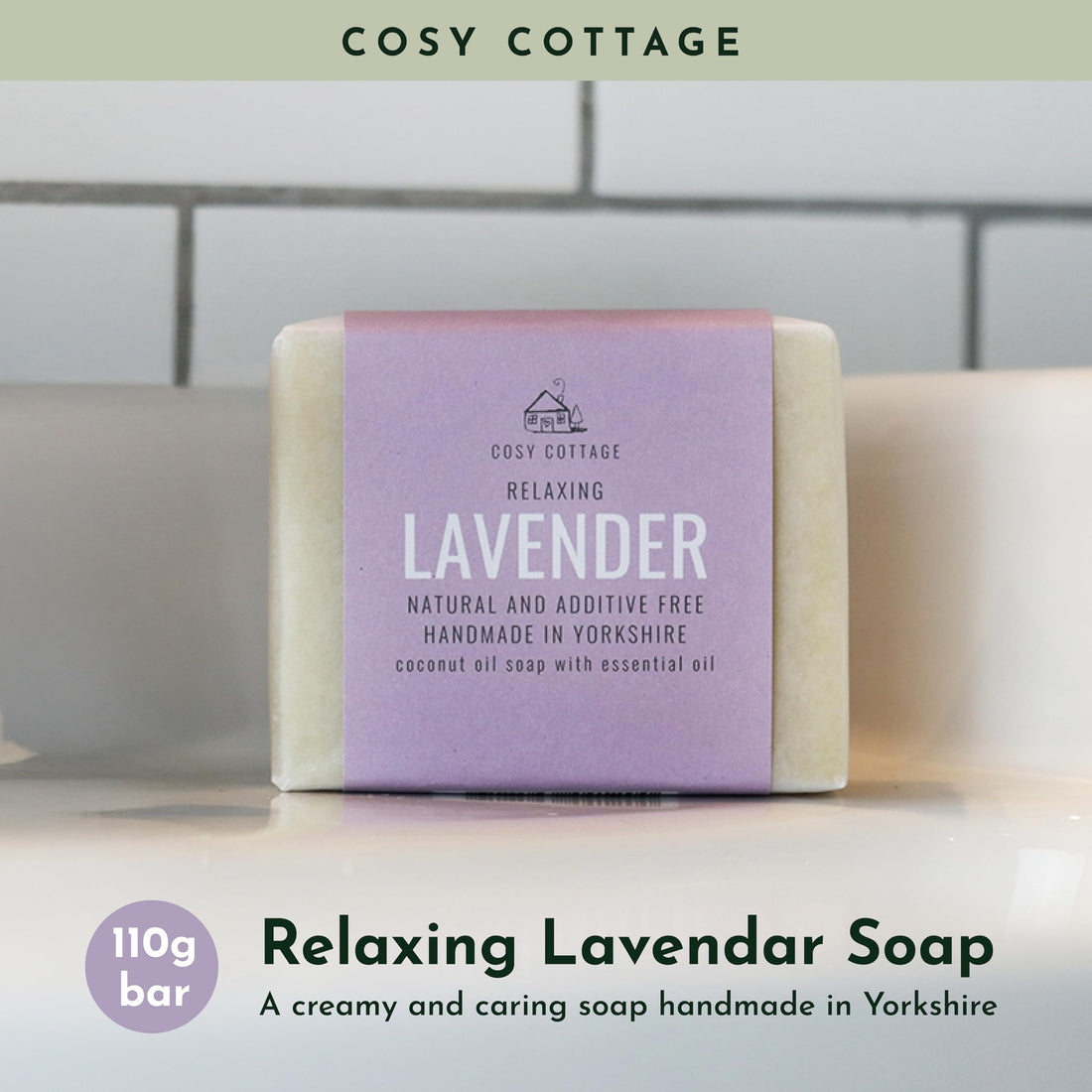 Cosy Cottage Therapeutic Hempseed & Patchouli Oil Soap Bar – 110g | Handmade, Natural & Moisturising Cleanser | Plastic Free, Palm Oil Free, SLS Free | Shower & Bath Soap | Gift for Women Halalzen