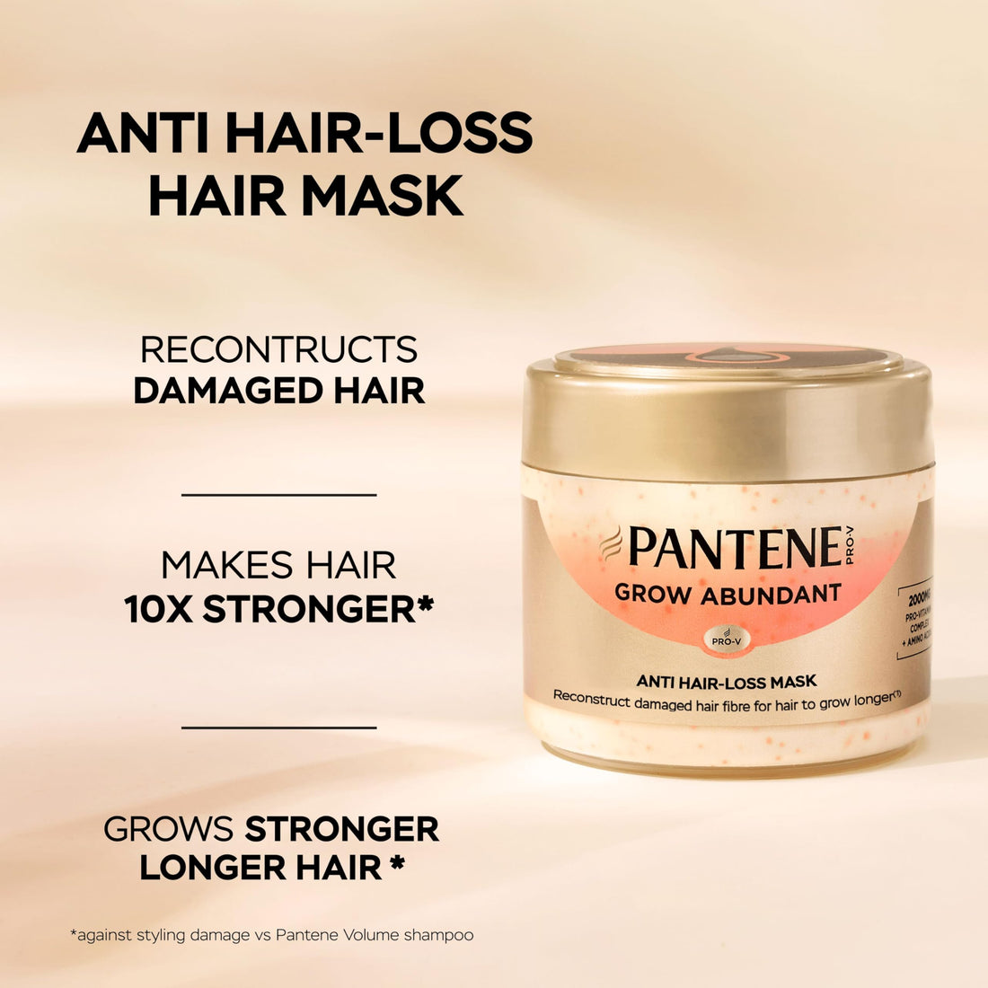 Pantene Grow Abundant Anti-Hair Loss Scalp Serum 60ml for Thicker, Longer, Denser Hair in 8 Weeks. Increases Density & Reduces Hair Loss. With 3000 Pro-Vitamin Complex & Niacinamide