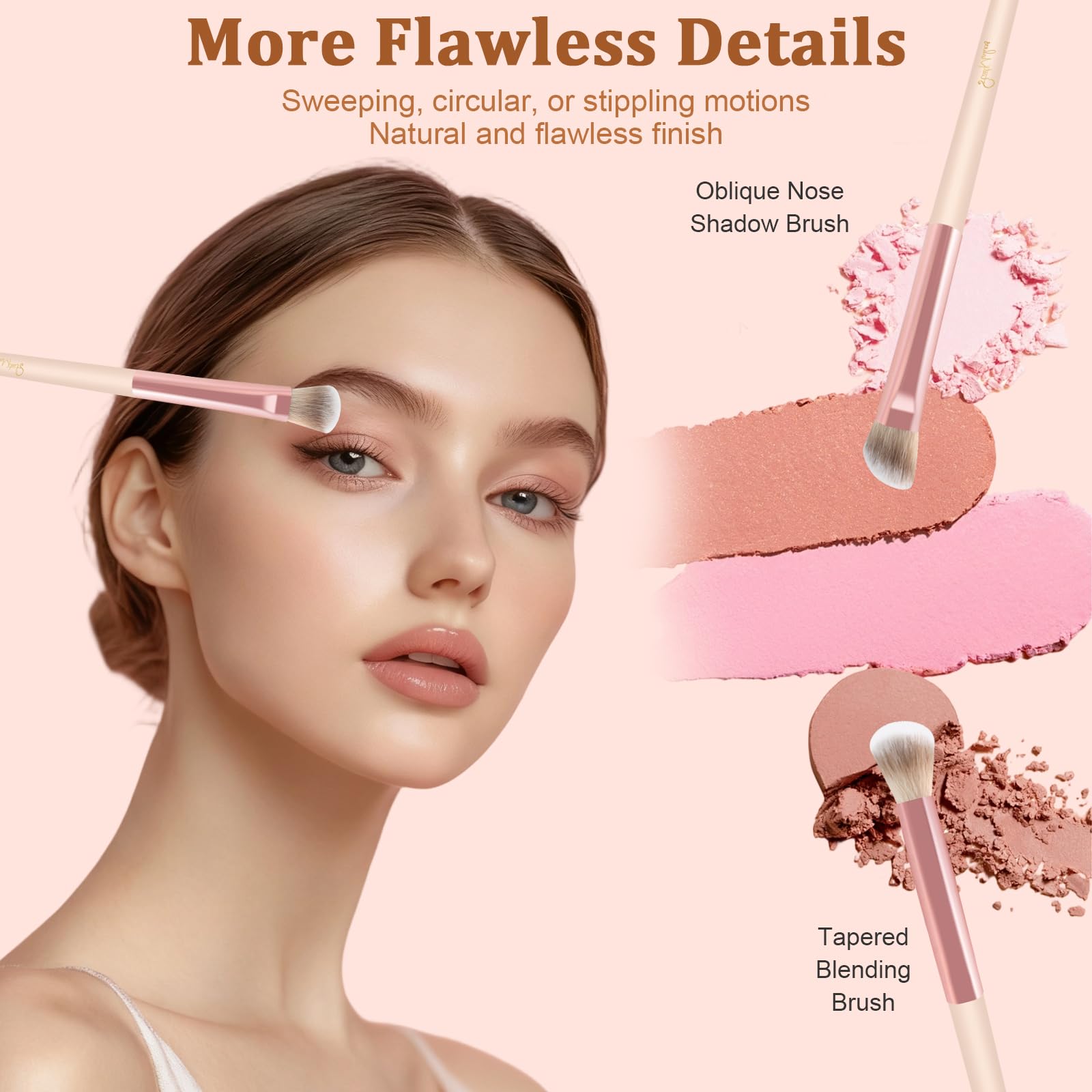 Makeup Brushes 10Pcs Marble Makeup Brush Set Foundation Powder Blush Blending Eyeshadow Brushes Sets Halalzen