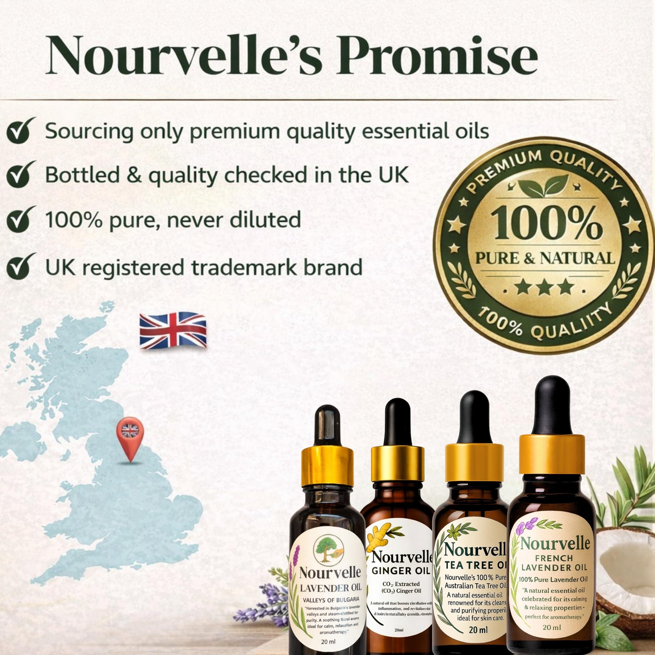 French Lavender Essential Oil 100% Pure & Natural – Lavandula Angustifolia – Aromatherapy Oil for Relaxation, Sleep, Stress & Anxiety Relief, Massage & Skin Care – 20ml