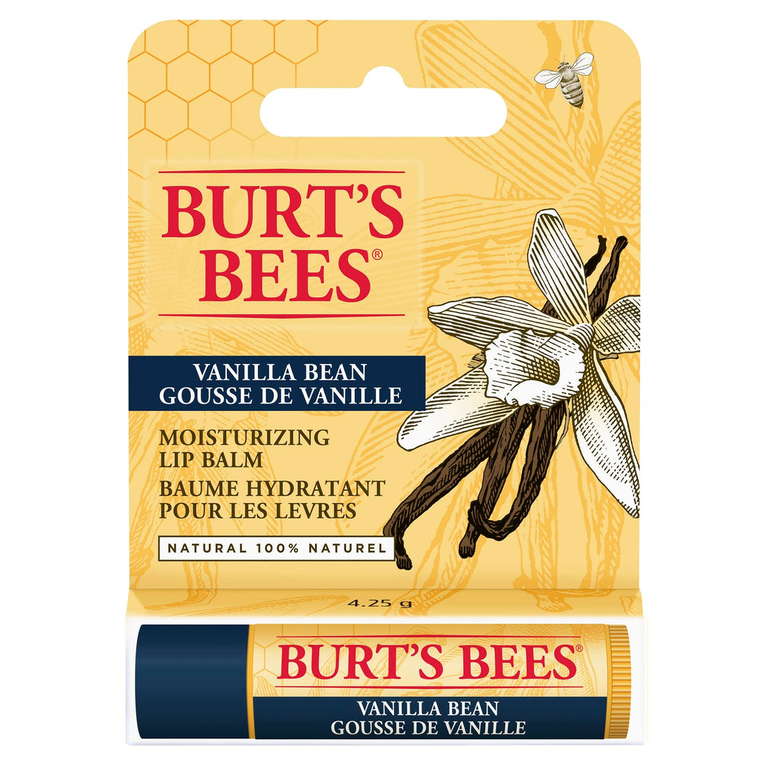 Burt's Bees Lip Balm Pomegranate, Moisturising Lip Balm With Beeswax & Vitamin E, 100% Natural Origin, 4.25g Halalzen