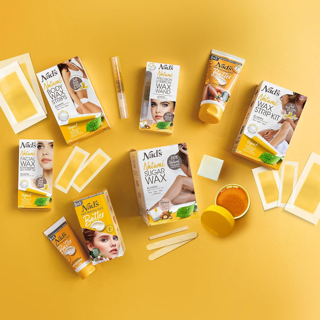 Nad's Natural Precision Eyebrow Wax Wand, Eyebrow Wax Kit, Sugar Wax, Hypoallergenic, Vegan No-heat Formula, Includes Wax Pen 6g, 10 Reusable Cotton Strips, 4 Pre-wax Soap