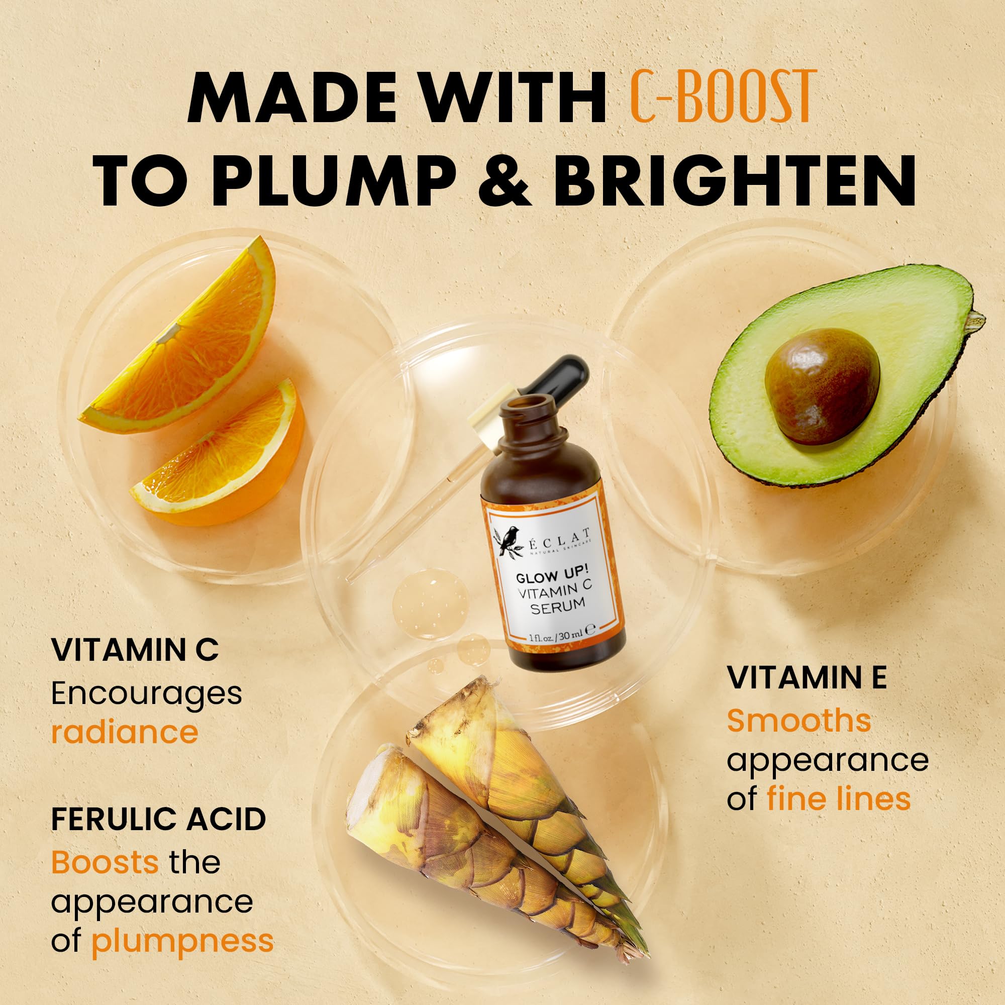 Eclat Skincare Hyaluronic Acid Serum for Face – 2.5% Hyaluronic Acid + 3% B5, Vitamin C & E - Hydrating Anti Aging & Anti Wrinkle Face Serum - Moisturizing & Plumping Formula for Smooth Skin 30 ml