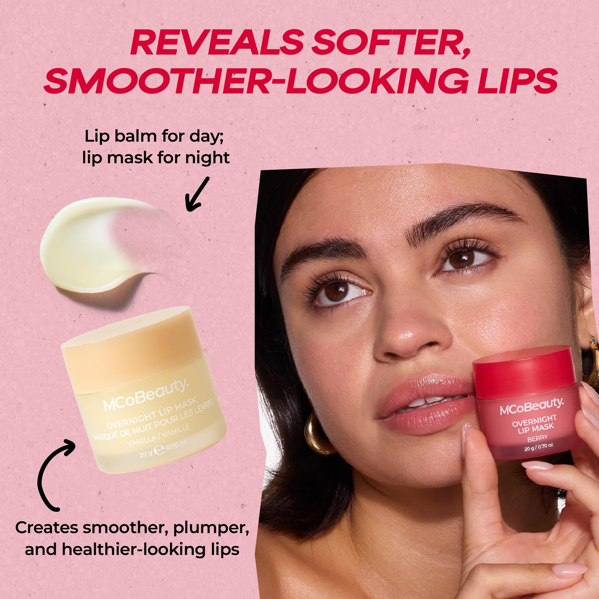 MCoBeauty - Double Duty Lip Mask - Contains Coconut Oil and Vitamin E Lip Balm for Day or Overnight Mask - Vanilla Scent - Skin Care and Makeup Accessories - Holiday Essentials - 15g Halalzen