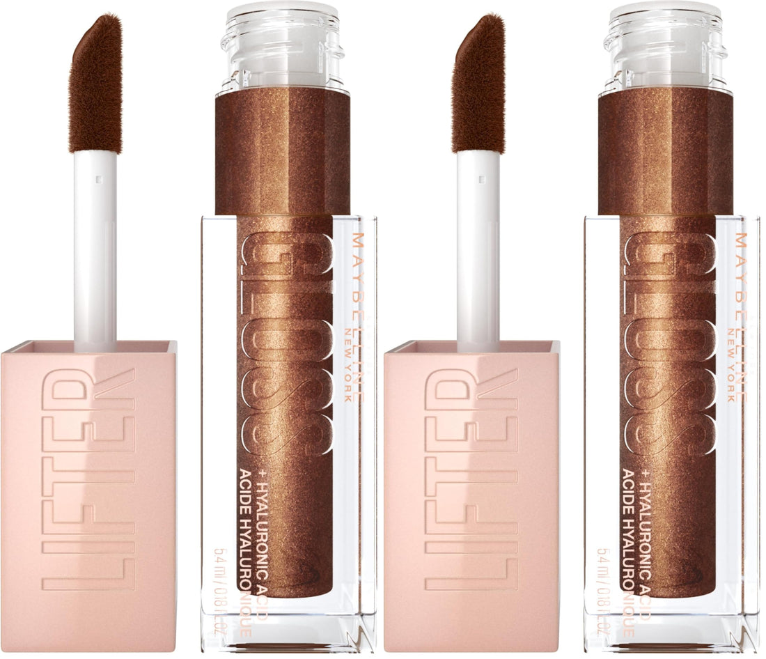 Maybelline Lifter Gloss, Hydrating Lip Gloss with Hyaluronic Acid, Ice, Pink Neutral, 0.18 Ounce