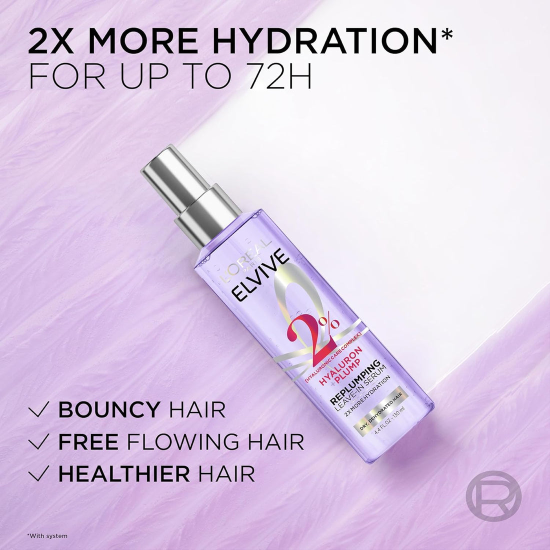 L'Oreal Paris Elvive Hyaluron Plump Moisture Plump Hair Serum for Dehydrated, Dry Hair with Hyaluronic Acid Care Complex, Paraben-Free, 4.4 Fl Oz Halalzen