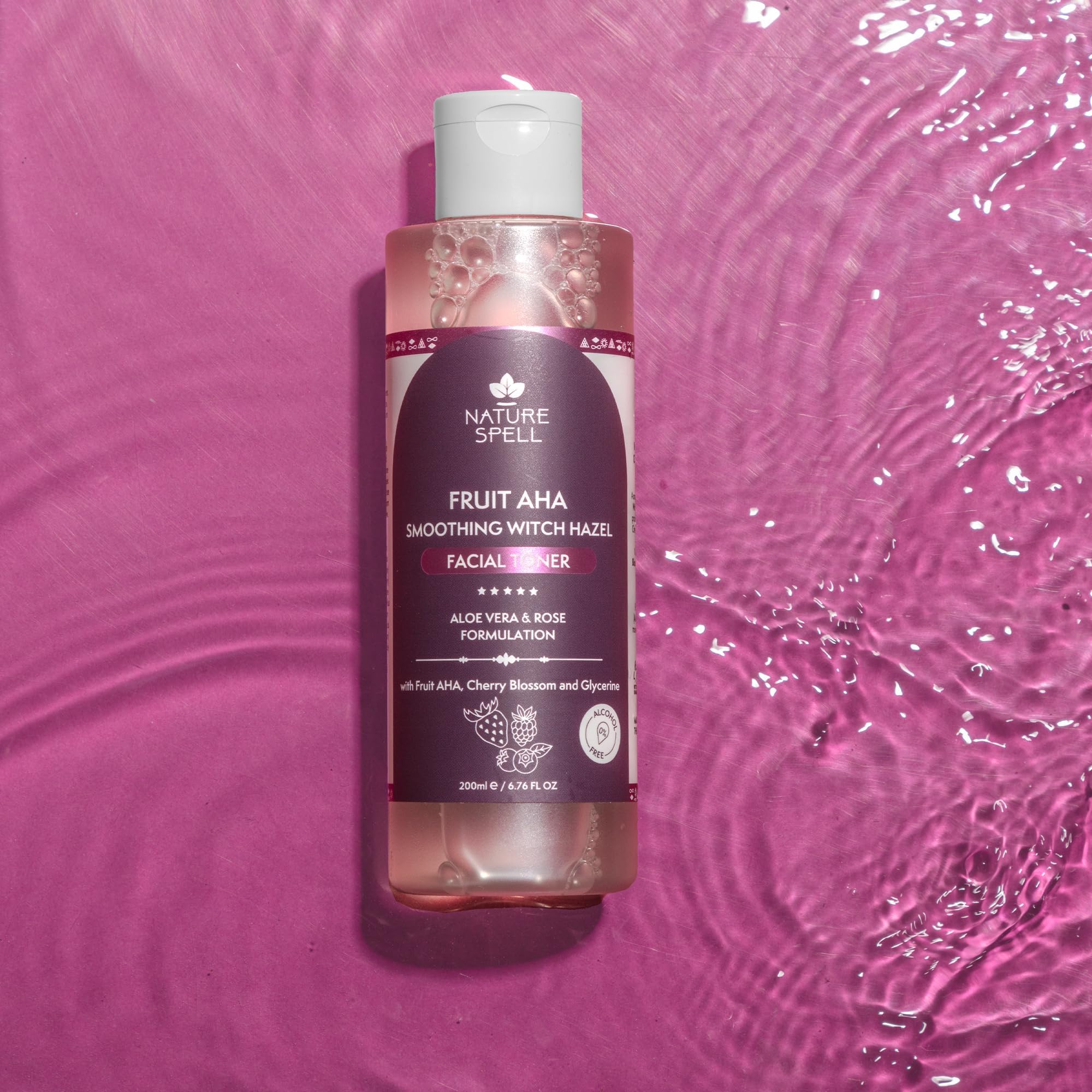 Nature Spell Rose Water Facial Toner, Hydrates & Restores Skin pH Balance, Suitable for All Skin Types, Vegan, 200ml