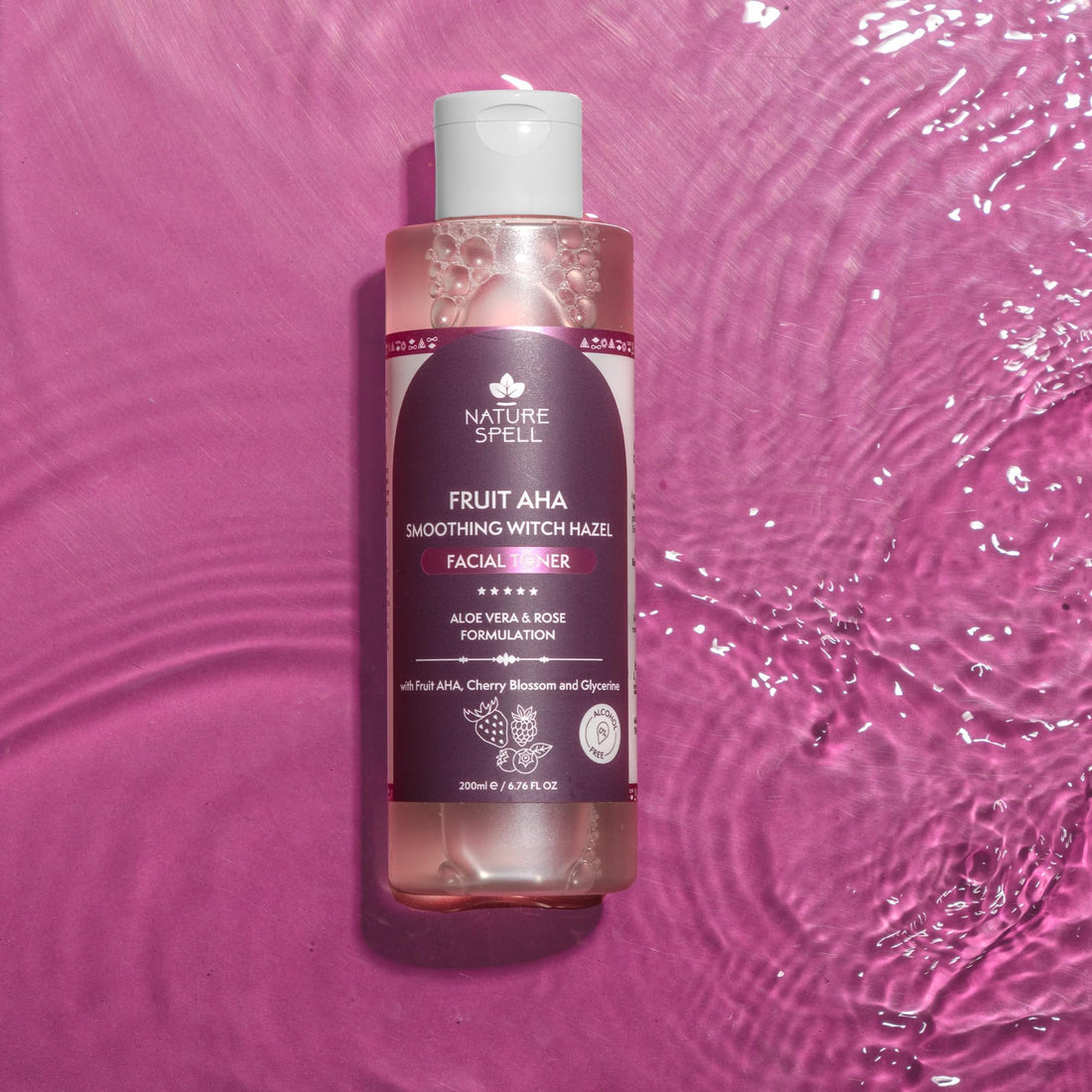 Nature Spell Rose Water Facial Toner, Hydrates & Restores Skin pH Balance, Suitable for All Skin Types, Vegan, 200ml