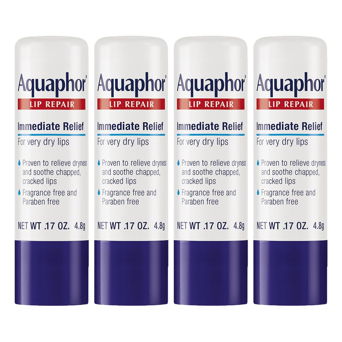 Aquaphor Lip Repair Stick with Shea Butter, Moisturizing Lip Balms, Fragrance Free and Paraben Free, Mothers Day Gifts, 0.17 Oz Stick, Pack of 4 Halalzen