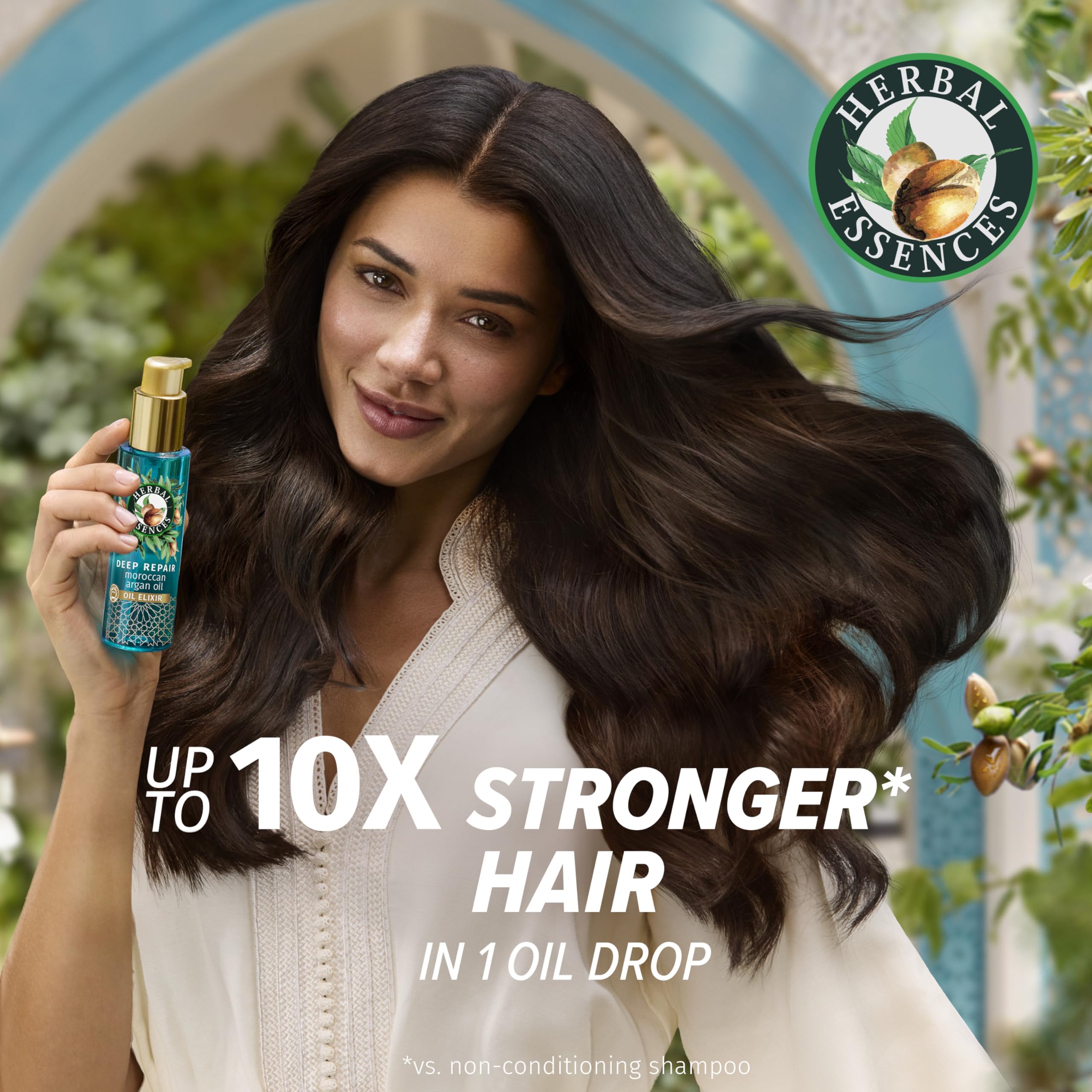 Herbal Essences Deep Repair Moroccan Argan Oil Elixir 95ml for Smooth and Shiny Hair. Deeply Penetrates Hair to Nourish, Strengthen and Repair. Lightweight and Vegan Formula