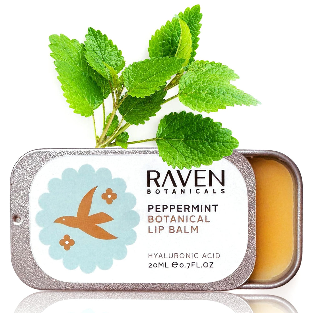Raven Botanicals Natural Lip Balm Treatment, Hydration and Barrier Support, Organic Plant Extract Formula – Botanical Lip Balm 20ml (Rose Geranium)